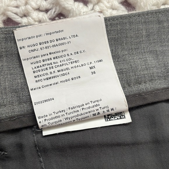 HUGO BOSS Halmex Straight Wool Blend Dress Pants High Rise Men's SZ 37 Gray - Picture 11 of 16